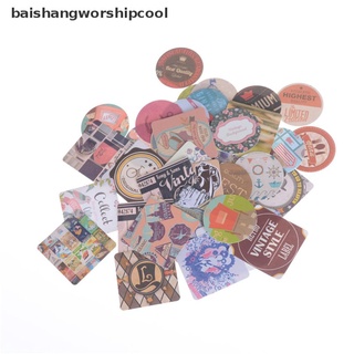 [baishangworshipcool] 46pcs Vintage Retro Pattern Stickers Kids Toy DIY Scrapbooking Stickers New Stock