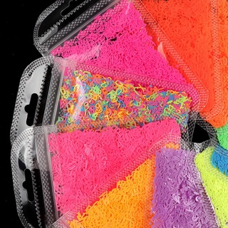 WMES1 - calcomanías fluorescentes con letras fluorescentes de Color mezclado para uñas, lentejuelas, 3D, decoración de arte de uñas, diseño de letras de neón, rebanada creativa, diseño de bricolaje, diseño de uñas, purpurina, Multicolor (6)