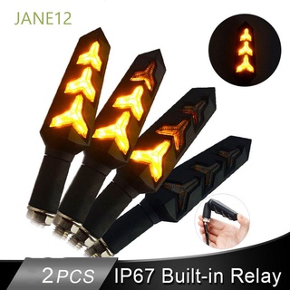 JANE12 2 PCs Moto me525 Universal adj. Luces de señalización Luz de giro 12v Flexible. Impermeable. Negro Moto Indicador Flash/Multicolor