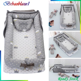 portátil recién nacido cuna nido cama para niños niñas cuna viaje cama gris estrella