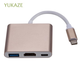 YUKAZE Portátil Tipo-c a HDMI Tipo C Adaptador Convertidor Usb c HDMI USB3.1 3 en 1 Adaptador/Multicolor