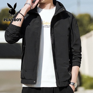 Playboy otoño nuevo abrigo chaqueta con capucha de los hombres de estilo occidental de ocio de moda Casual Simple de los hombres abrigo (5)