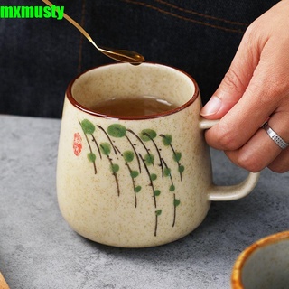 Mxmusty tarde taza de té estilo taza de agua taza de café 380ml creativo personalizado esmaltado gran capacidad hecha a mano