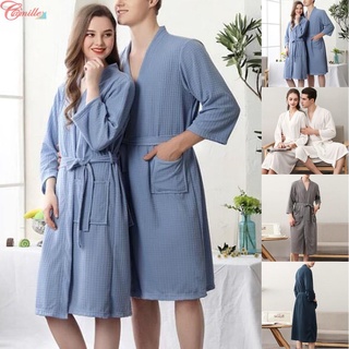 Camille-Sleepwear bata de manga corta albornoz de baño cinturón de diseño de ropa vestidor