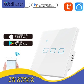 1/2/3/4 gang TUYA WiFi Smart Touch Switch 100-240V Home Wall Button Para Alexa Y Google Assistant Estándar De La Ue +