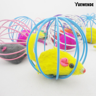 Y.w Creative Faux Mouse rata en jaula pelota mascota gato divertido regalo jugar Catch Toy (9)
