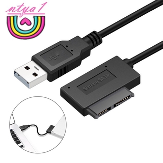 7+6 13Pin Slim SATA to USB CD DVD Rom Optical Drive Cable Adapter Converter