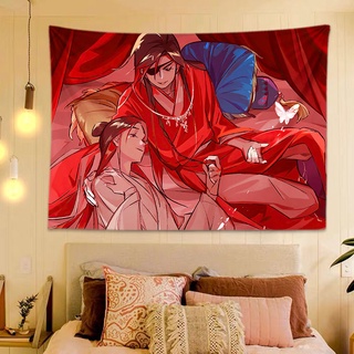 Tian guan ci fu Girl Hua cheng Xie lian tapestry Blankets Wall Art Poster Illustration Hanging Tapestries INS Style Background Cloth Home Decor (6)