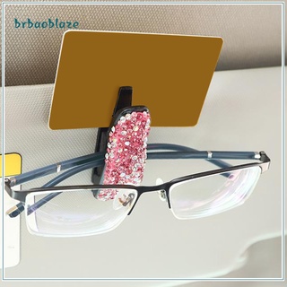 Glasses Holders for Car Sun Visor, Bling Rhinestones Fashion Car Eyeglasses Hanger Mount with Ticket Card Clip for