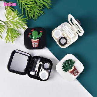 <Nnjiao> Cactus lente de contacto caja de almacenamiento de ojos Kit de cuidado titular lavadora limpiador contenedor