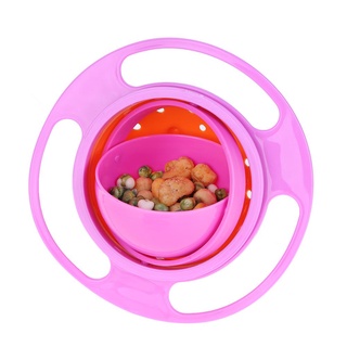 novedad 360 rotary gyro paraguas a prueba de derrames niños balance bowl (rosa)