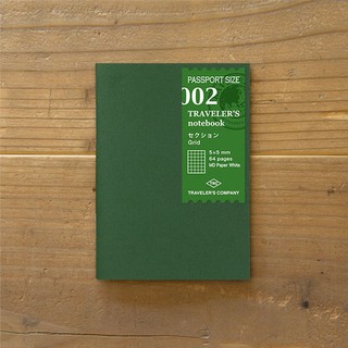 Recambio para cuaderno de viajero 002 - cuadrícula pasaporte tamaño