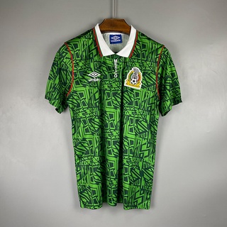 Camiseta de fútbol de alta calidad 1994 méxico Retro Home I hombre verde (1)