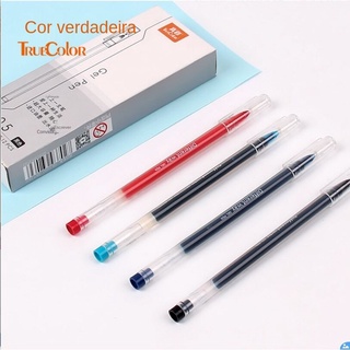 Bolígrafo de Gel de gran capacidad de una pieza de 0,5 mm tubo de aguja completa transparente titular de la pluma negro, azul y rojo