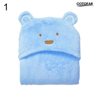 gotofar de dibujos animados oso de búho Animal de franela suave con capucha de bebé toallas de baño albornoz manta (4)
