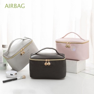 AIRBAG Women Travel Cosmetic Bag 3 Style Makeup Organizer Make Up Bag Portable Hand Clear Bags Waterproof 2Color PU Leather Large Capacity Wash Toiletry Bags/Multicolor