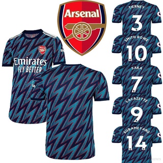 21/22 Arsenal F.C. Football Jersey Tshirt Tops Aubameyang Saka Lacazette Rowe Tierney Soccer Jersey Loose Tee Unisex