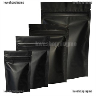 Amor☆ 100 bolsas de autosellado de calor negro mate, reutilizables, con cierre de cremallera (5)
