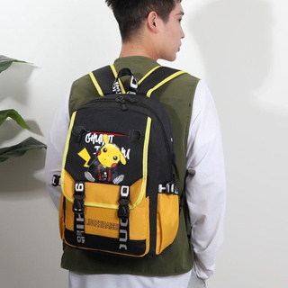 Anime Pikachu Schoolbag Hombres Mujeres Mochila Niños Moda Tendencia Escuela Primaria Estudiante Junior Hi