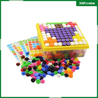 [XMFYYEBE] 500 Pcs Round Pieces Preschool Learning Toy Color Matching Mosaic Jigsaw Set (6)