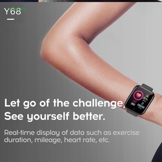 Y68 reloj inteligente rastreador de ejercicios con pantalla táctil de 1,44 pulgadas, contador de calorías, monitor de actividad, compatible con frecuencia cardíaca, sangre (2)