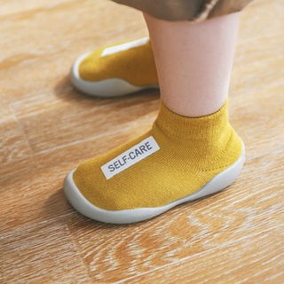 Walkers Suave Bebé Niño Calcetín Zapatos Primeros De Caminantes Piso Unisex De Punto Botines Antideslizantes (1)