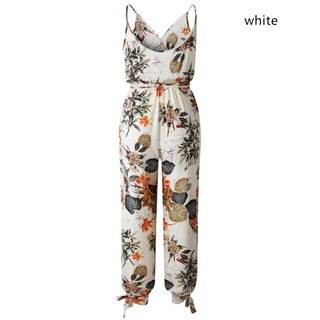 Women's Dress Casual Clothing Backless Lace-up Jumpsuit Deep V-neck Sling printed Jumpsuit (7)