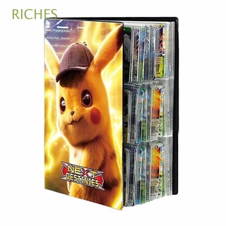RICHES Juguetes de Pokémon Libro de álbumes de Pokémon Dibujos animados Tarjeta de Pokémon Cubierta de Pikachu Bluesky Anime 9 bolsillos Juguete de regalo VMAX GX Tarjetas de mapas de juegos Libro de coleccionistas Carpeta de tarjetas de juego