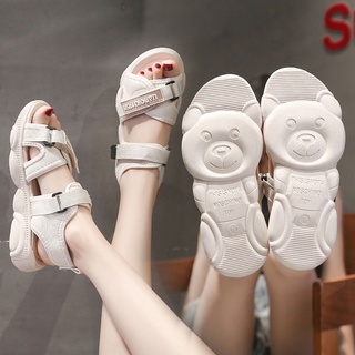 Sandals Female Fairy Style 2021 Summer New Student Korean Version of The Wild Flat Sneakers Ins Tide Net Red Bear Bottom