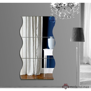 mt 6 pzs calcomanía autoadhesiva para pared/espejo 3d/forma de ondas/decoración para habitación/hogar (1)