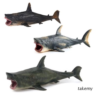 takemy simulación animal marino modelo juguetes mundo océano realista gran tiburón adorno