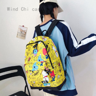 Wind Chi coche Bangtan Boys Bt21 de dibujos animados mochila de lona mochila de viaje bolsa deportiva