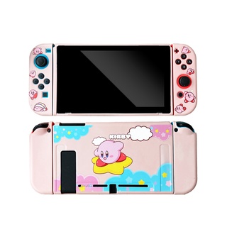 Nintendo Switch caso Digimon Kirby dibujos animados pintado rosa Shell suave TPU cubierta para Switch & Joy-Con (1)