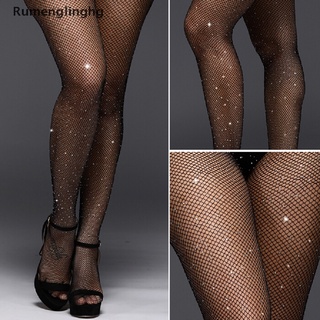 [rhg] medias de malla sexy con pedrería de cristal para mujer medias medias pantimedias venta caliente