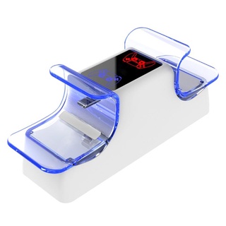 Wuli para PS5 juego mango base emisora de luz para PS5 mango inalámbrico de carga de doble asiento PS5 base de carga de doble mango