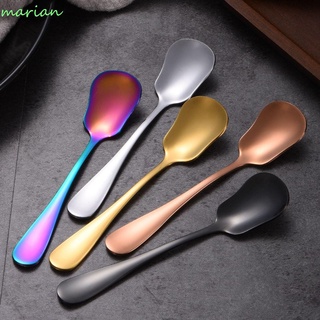 MARIAN 1Pcs Ice Cream Spoon Elegant Tableware Coffee Stiring Spoon Western Creative Stainless Steel Shell Shape Durable personalized Shovel Spoon/Multicolor