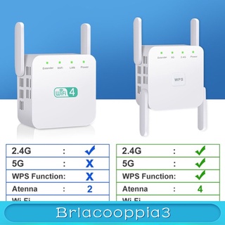 [brlacoo] 1200mbps 2.4g 5g wifi repetidor inalámbrico 4 antenas amplificador de señal uk-plug