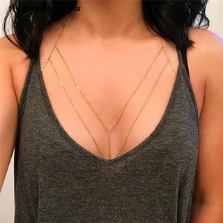 【flymesitomj】 Sexy Bikini Beach Crossover Waist Belt Belly Body Chain Harness Necklace Jewelry [MX] (1)