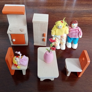 los niños de la casa de juegos educativos juguetes de madera lindo salón comedor baño conjunto completo de muebles juguetes (5)