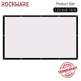 Rockware - pantalla plegable portátil de tela de PVC (120 pulgadas), diseño de 120 pulgadas