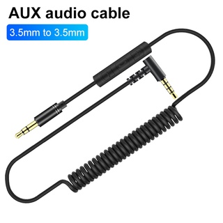 bluelans 3.5mm Male to Male Car AUX Audio Cable Right Angle Cord with Mic Volume Control