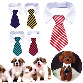 FORMAKEAN Vistoso Corbata de perro Perros medianos grandes Gatos Collar Corbata de moño Accesorios para cachorros Suministros de aseo de mascotas A rayas Smoking Formal (5)