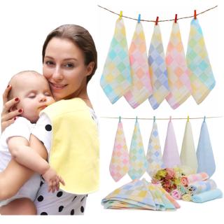 pañuelo de gasa de doble capa para bebé, toalla de algodón de bebé, pañuelo de alimentación súper suave, toalla de cuadros para niños