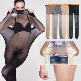 ❀Rq♠Mujeres Sexy 30D transparente pantimedias Color sólido Super elástico alargar medias señora primavera verano sin costuras
