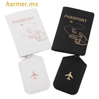 har1 4pcs portátil de viaje pasaporte tarjeta cubierta con etiquetas de equipaje titular caso protector