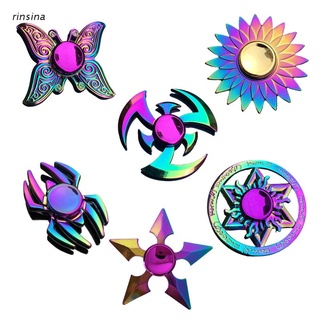 rin New Metal Colorful Butterfly Dart Lotus Stress Relief Fidget Spinner Finger Spinner Kids Toy Gift