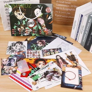 ALISONDZ mangas Demon Slayer pegatinas Kimetsu no Yaiba bolsa de la suerte postal regalo Anime marcador póster insignia bolsa de regalo (1)