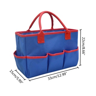 ATTACK Art Craft Canvas Organizer Bag Handheld Storage Tote Bag with 6 Pockets Handles (2)