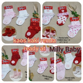 (Millybaby) Calcetines de encaje/calcetines de encaje para bebé/calcetines de encaje para niños de Kindergarten/calcetines bella