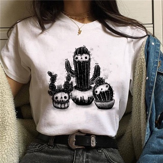 Cute Cartoon Cat Mushroom Print Women T Shirt Short Sleeve Halloween Female Tshirt O Neck Tops Tee T-Shirt Streetwear Clothing
